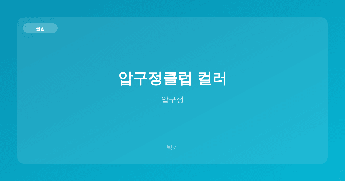 압구정클럽 컬러 클럽 압구정
