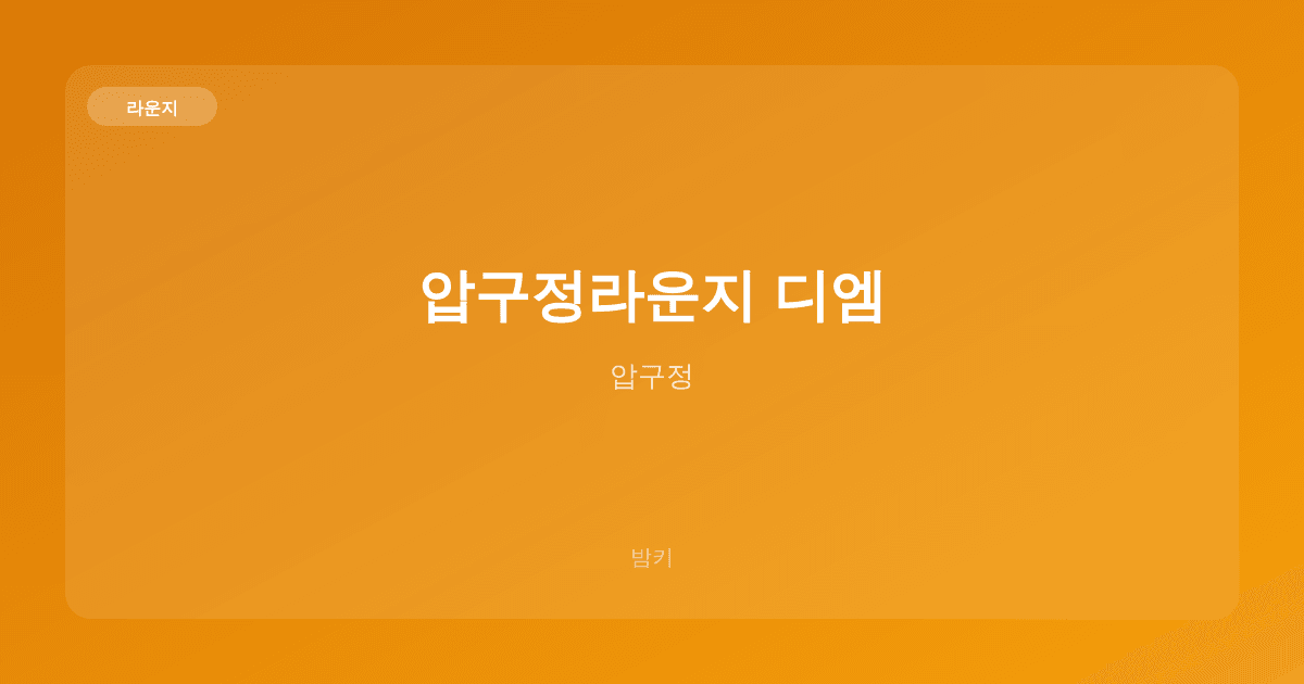 압구정라운지 디엠 라운지 압구정