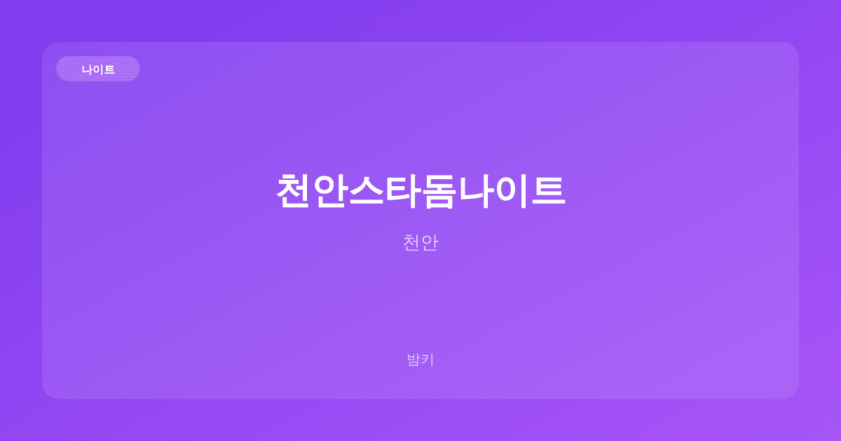 천안스타돔나이트 나이트 천안