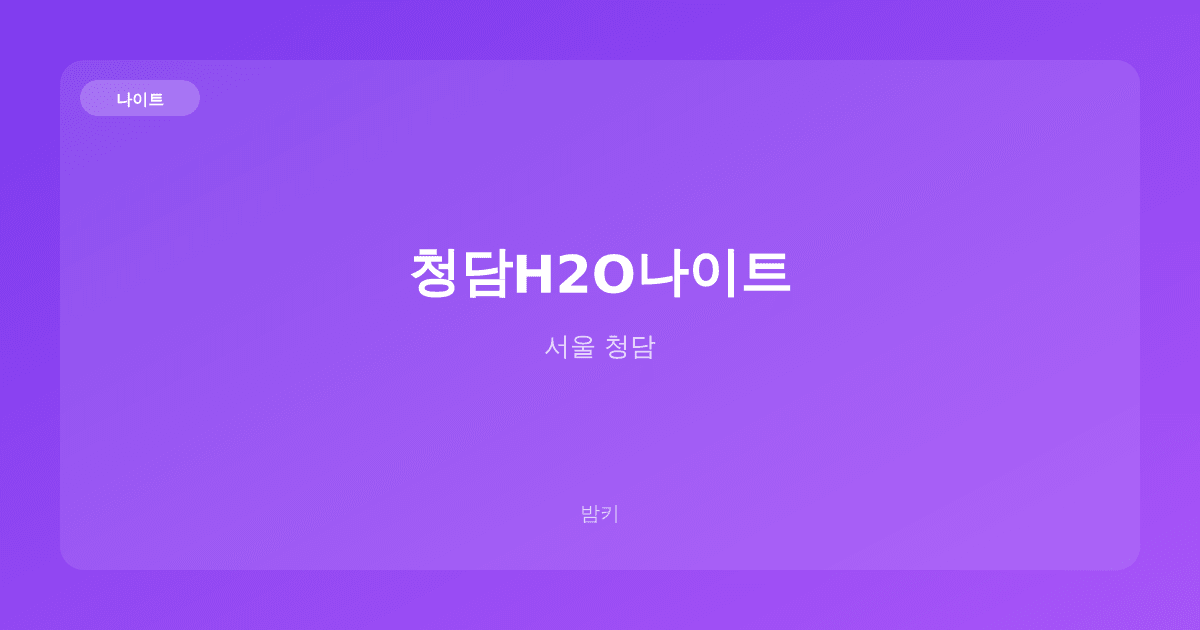 청담H2O나이트 나이트 서울 청담