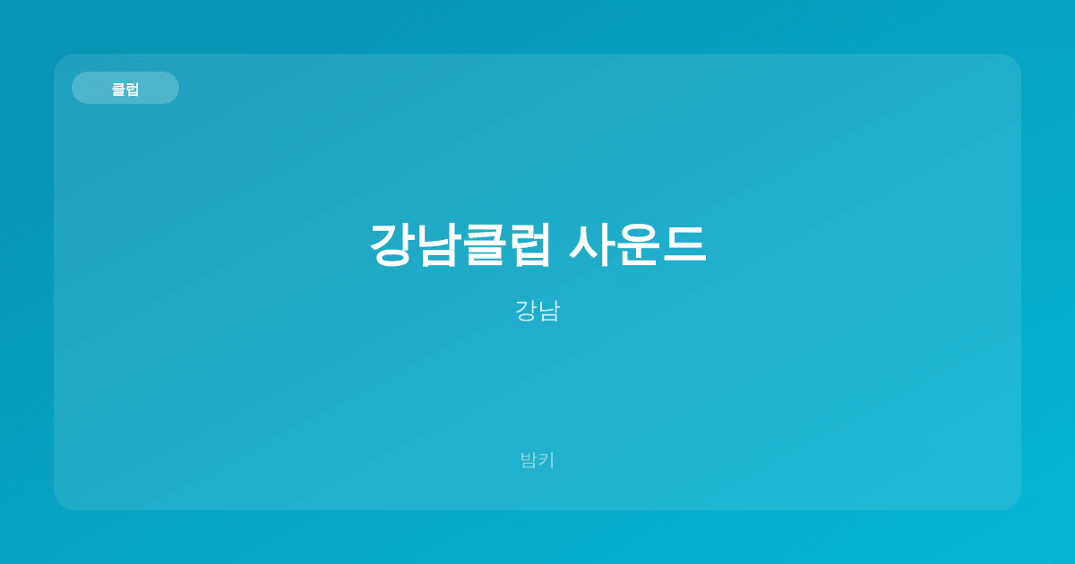 강남클럽 사운드 클럽 강남