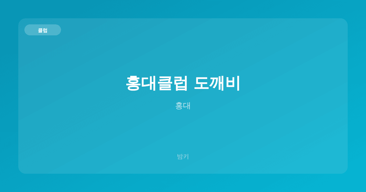홍대클럽 도깨비 클럽 홍대