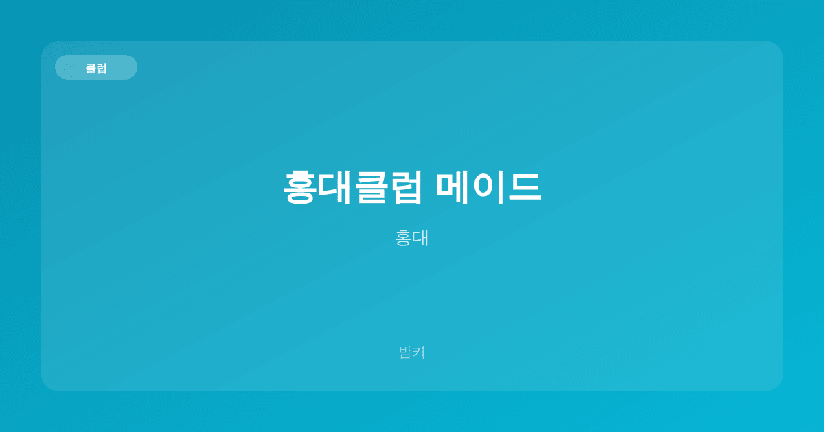홍대클럽 메이드 클럽 홍대