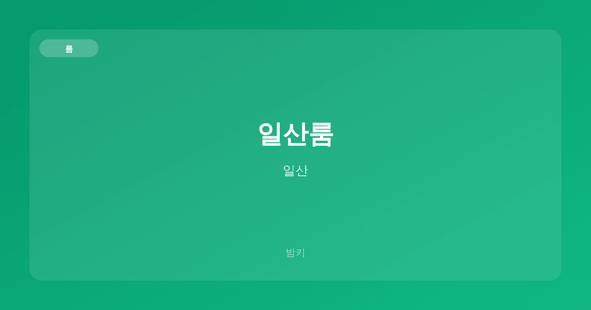 일산룸 룸 일산
