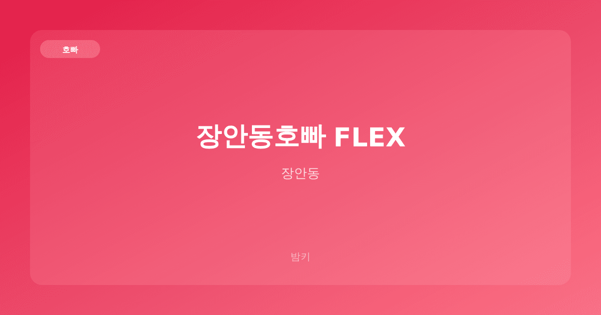 장안동호빠 FLEX 호빠 장안동