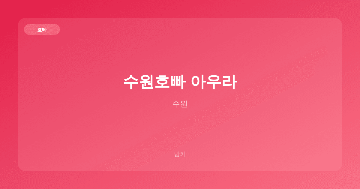수원호빠 아우라 호빠 수원