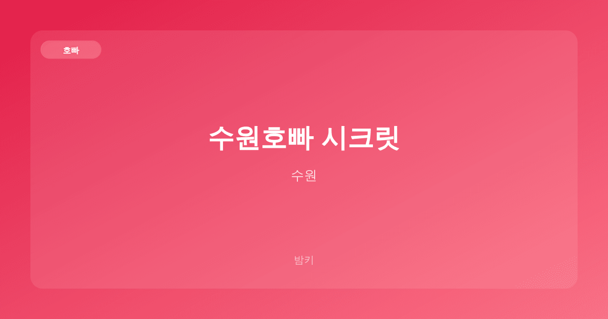수원호빠 시크릿 호빠 수원